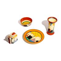 Group of 4 Items, Summerhouse pattern, c. 1931-33