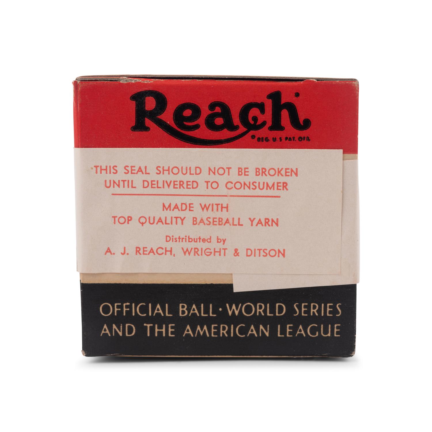 An Original, Unused 1940s Reach Official American League Baseball in Sealed Box