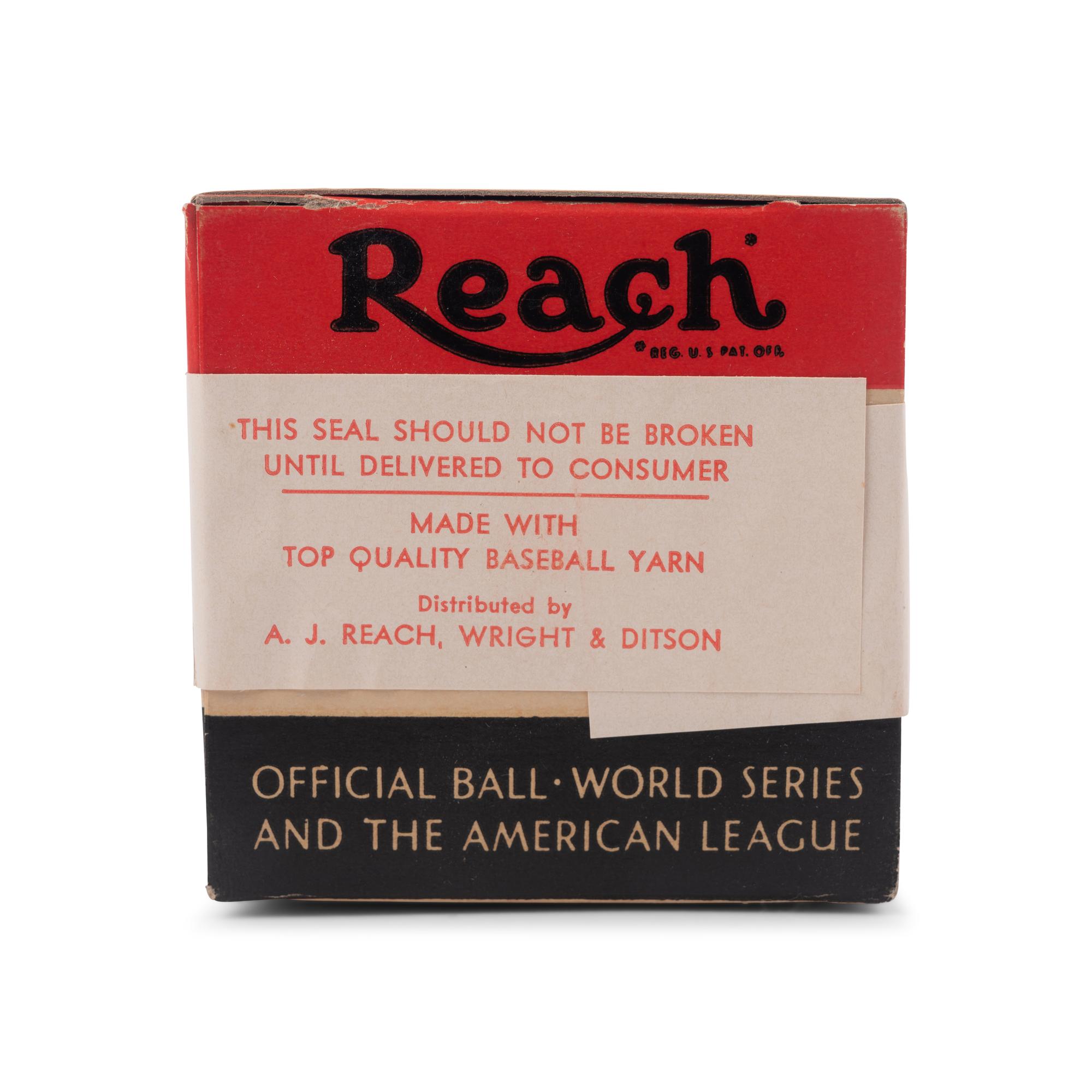 An Original, Unused 1940s Reach Official American League Baseball in Sealed Box