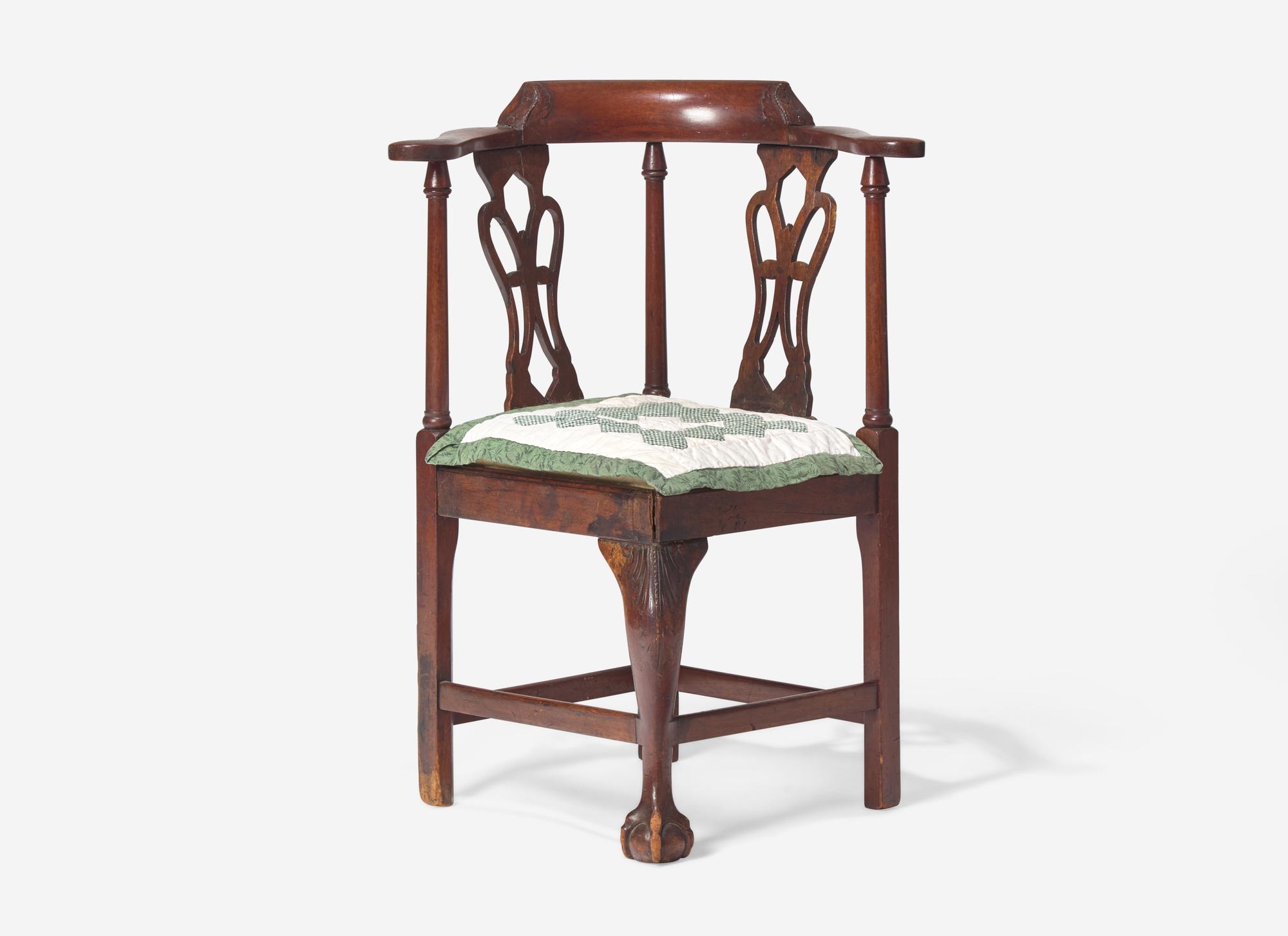 A George III Carved Mahogany Child's Corner Armchair