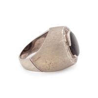 BLACK STAR SAPPHIRE AND DIAMOND RING