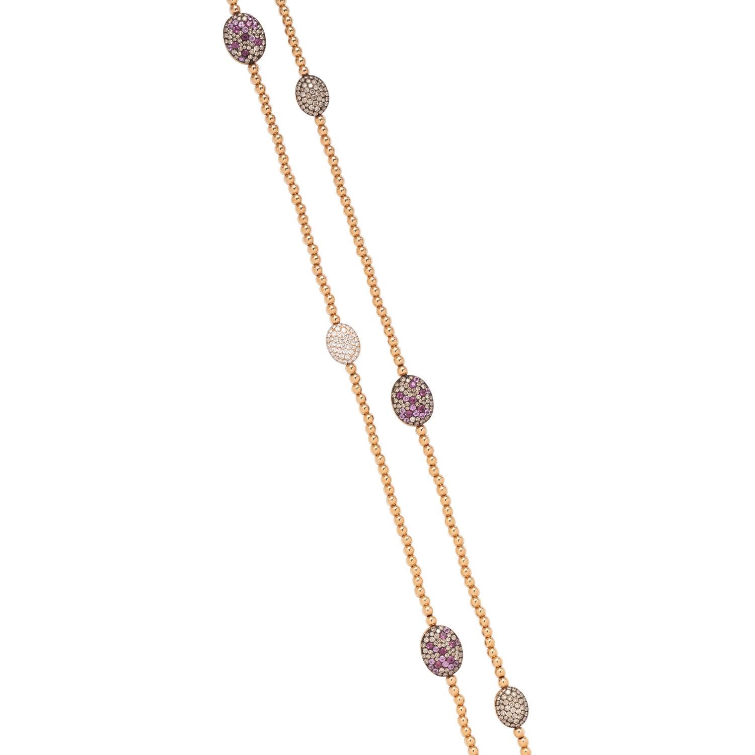 DI MODOLO, PINK SAPPHIRE, DIAMOND AND COLORED DIAMOND NECKLACE