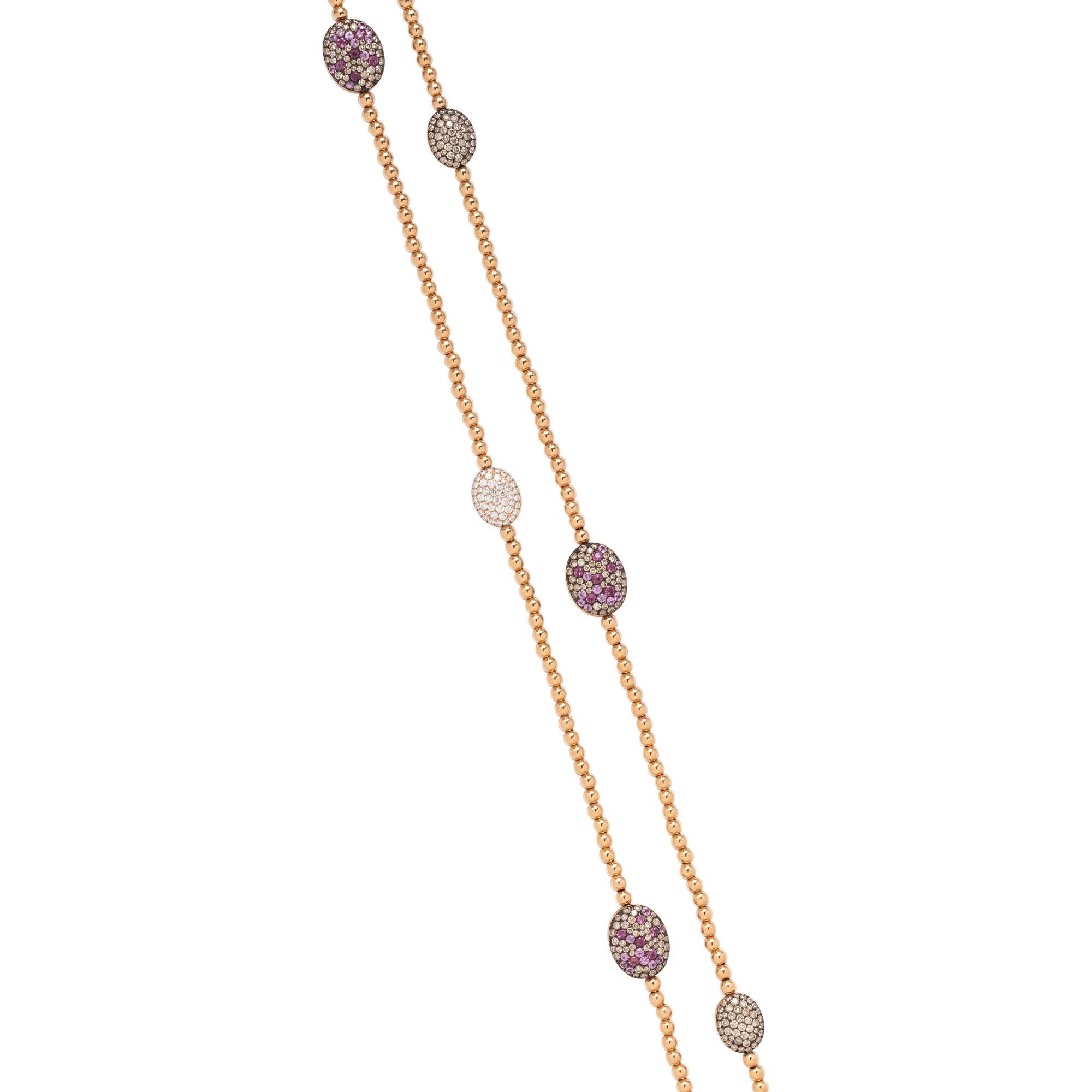 DI MODOLO, PINK SAPPHIRE, DIAMOND AND COLORED DIAMOND NECKLACE