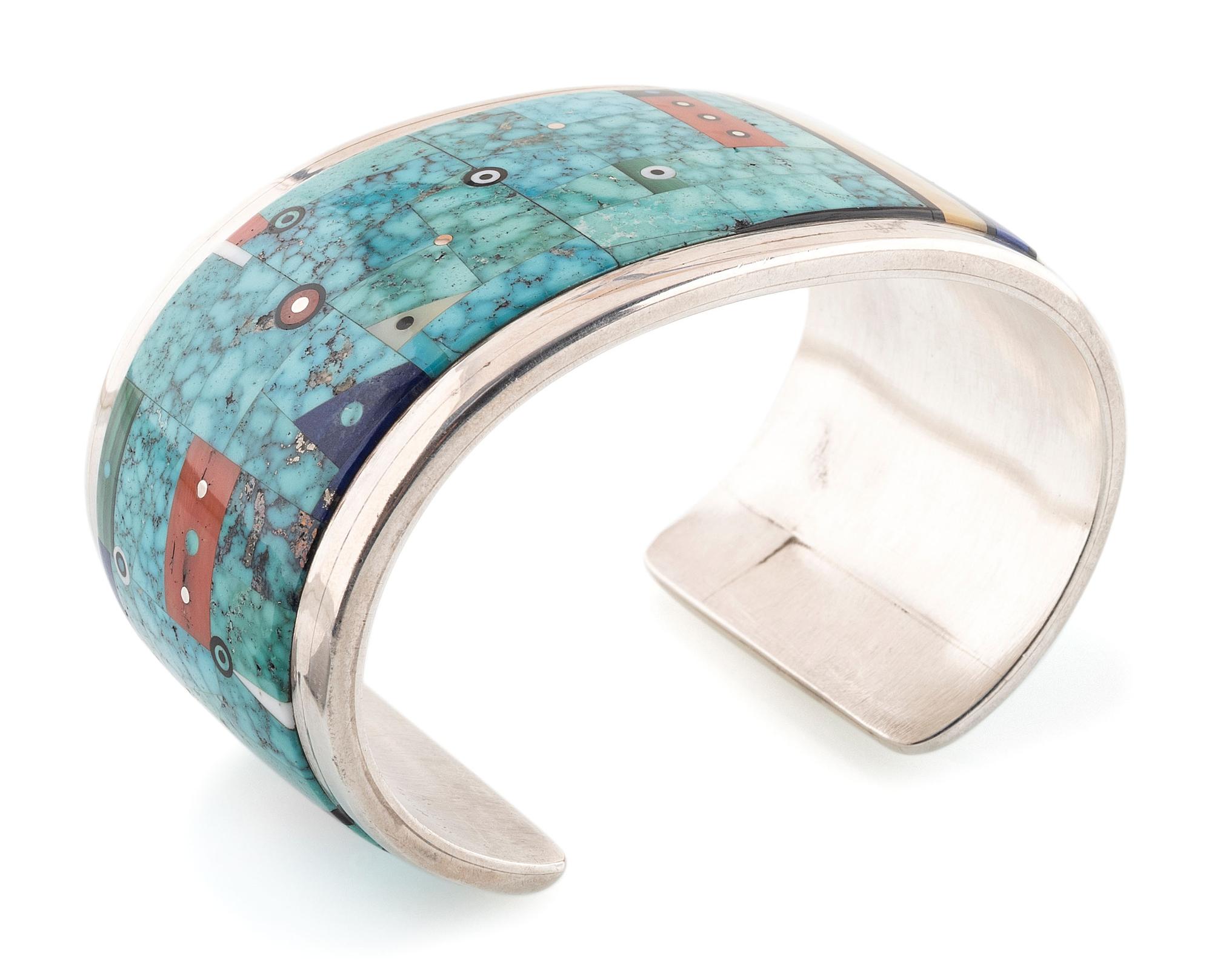 Silver Cuff with Mosaic Inlay