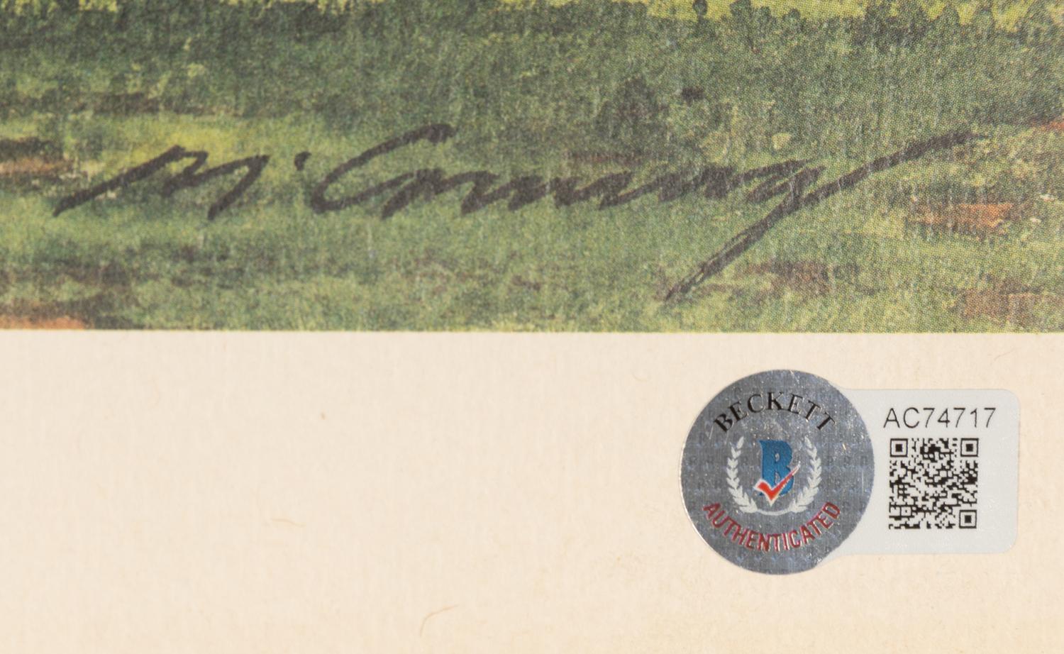 A Walter Payton Signed Autograph Merv Corning Print (Beckett Authentication Services Letter),