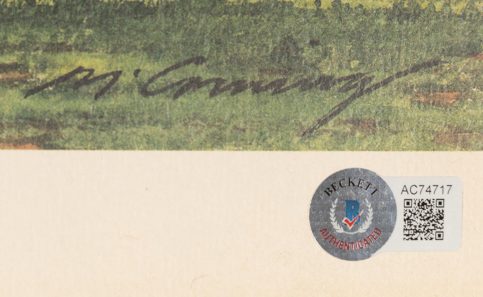 A Walter Payton Signed Autograph Merv Corning Print (Beckett Authentication Services Letter),