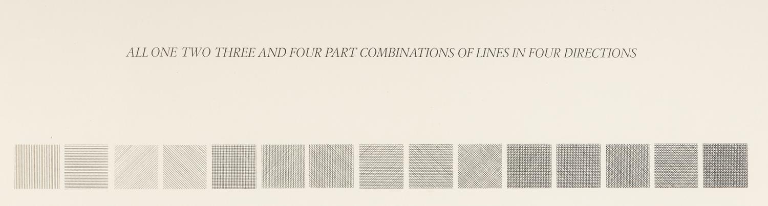 All One, Two, Three & Four Part Combinations of Lines in Four Directions (set of two), 1976