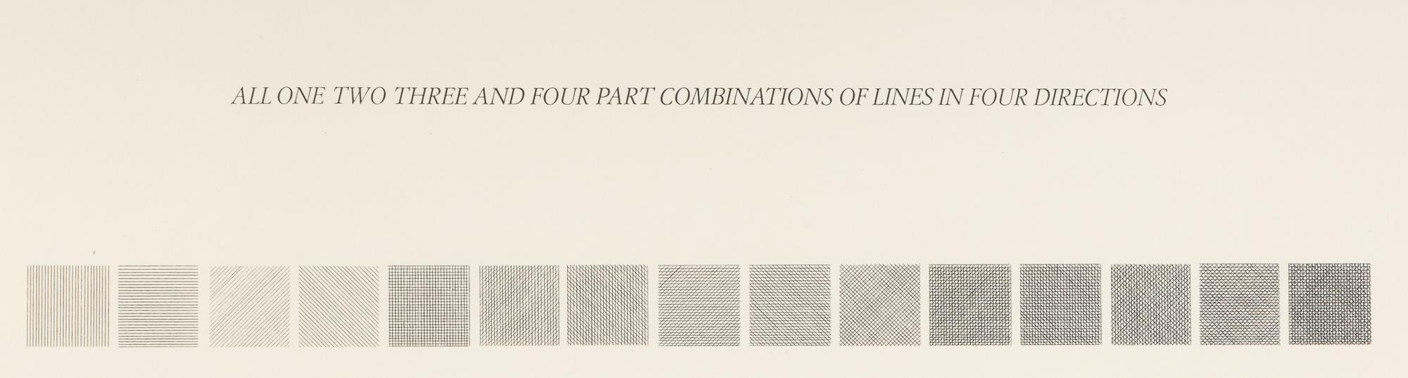 All One, Two, Three & Four Part Combinations of Lines in Four Directions (set of two), 1976