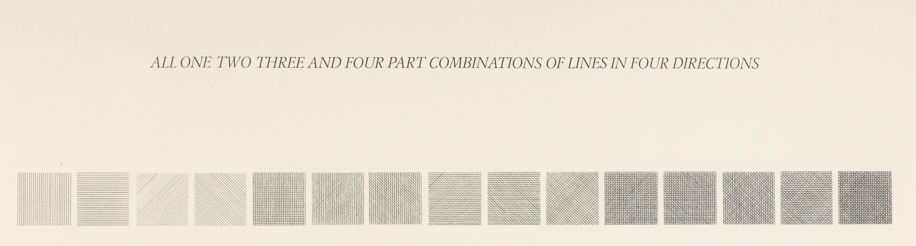 All One, Two, Three & Four Part Combinations of Lines in Four Directions (set of two), 1976
