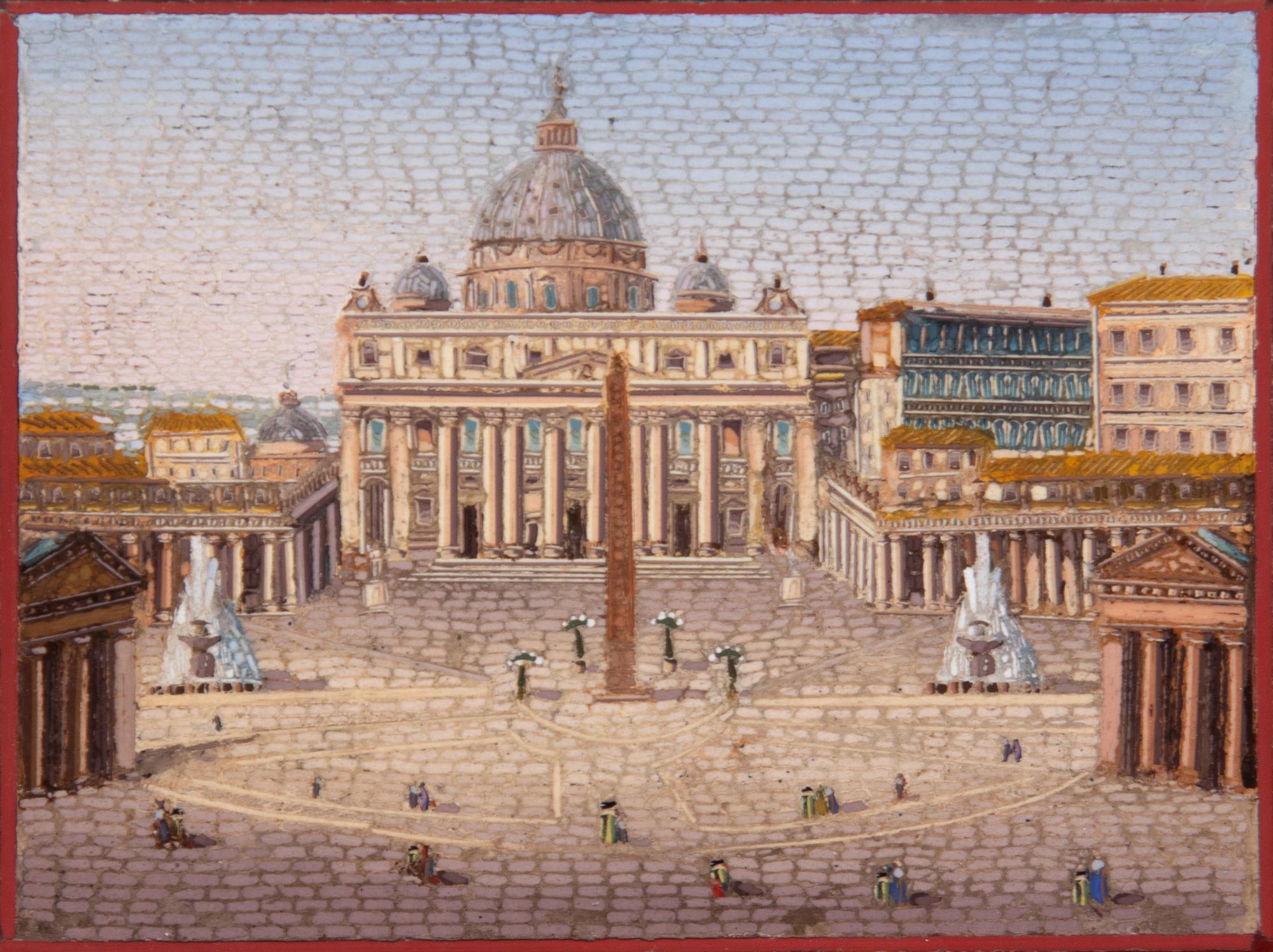 A Grand Tour Micromosaic Plaque Depicting Saint Peter's Basilica