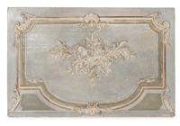 Two French Carved and Painted Pine Overdoor Panels