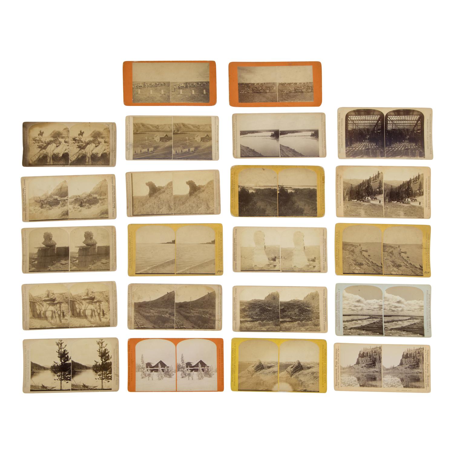 Haynes, F. Jay (1853-1921). A group of 42 stereoviews of the American West, including Yellowstone National Park and the Badlands.