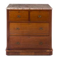 An American Mahogany Chest of Drawers Height 35 x width 35 x depth 18 1/2 inches. — LATE 19TH CENTURY