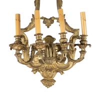 A Pair of Napoleon III Style Gilt Bronze Four-Light Sconces
