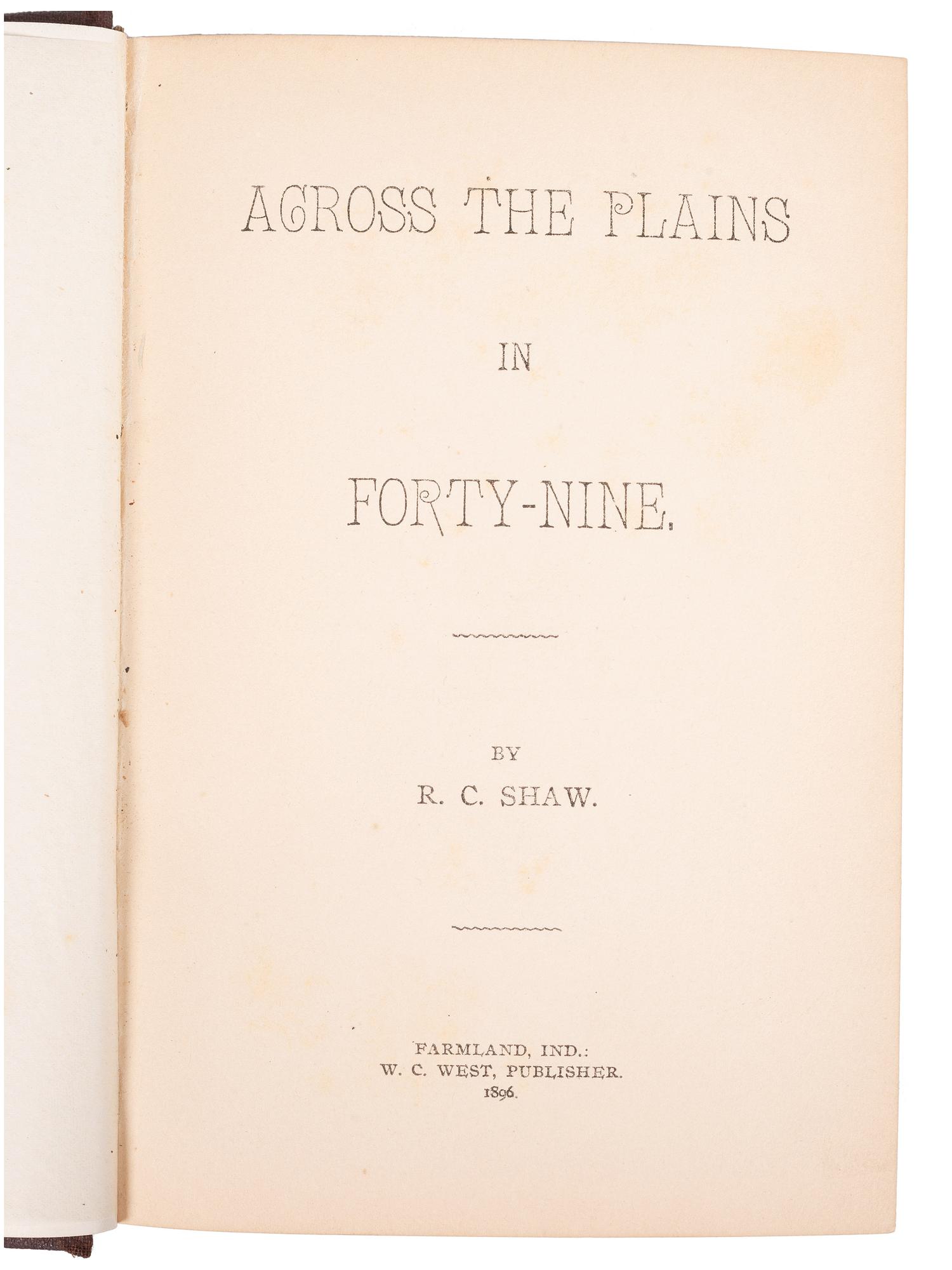 [INDIANA]. A group of five works related to the early exploration and settlement of Indiana, comprising:
