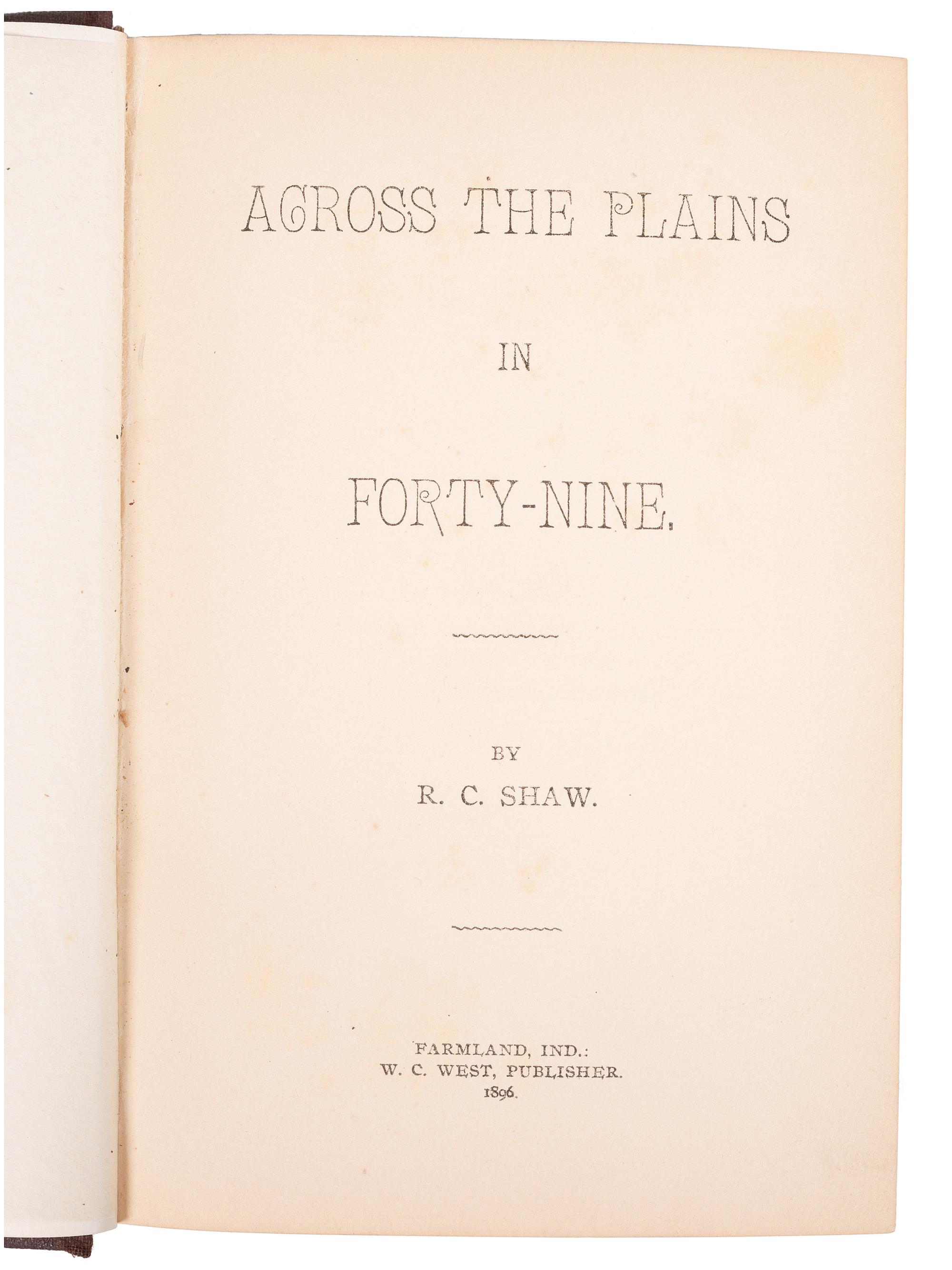 [INDIANA]. A group of five works related to the early exploration and settlement of Indiana, comprising: