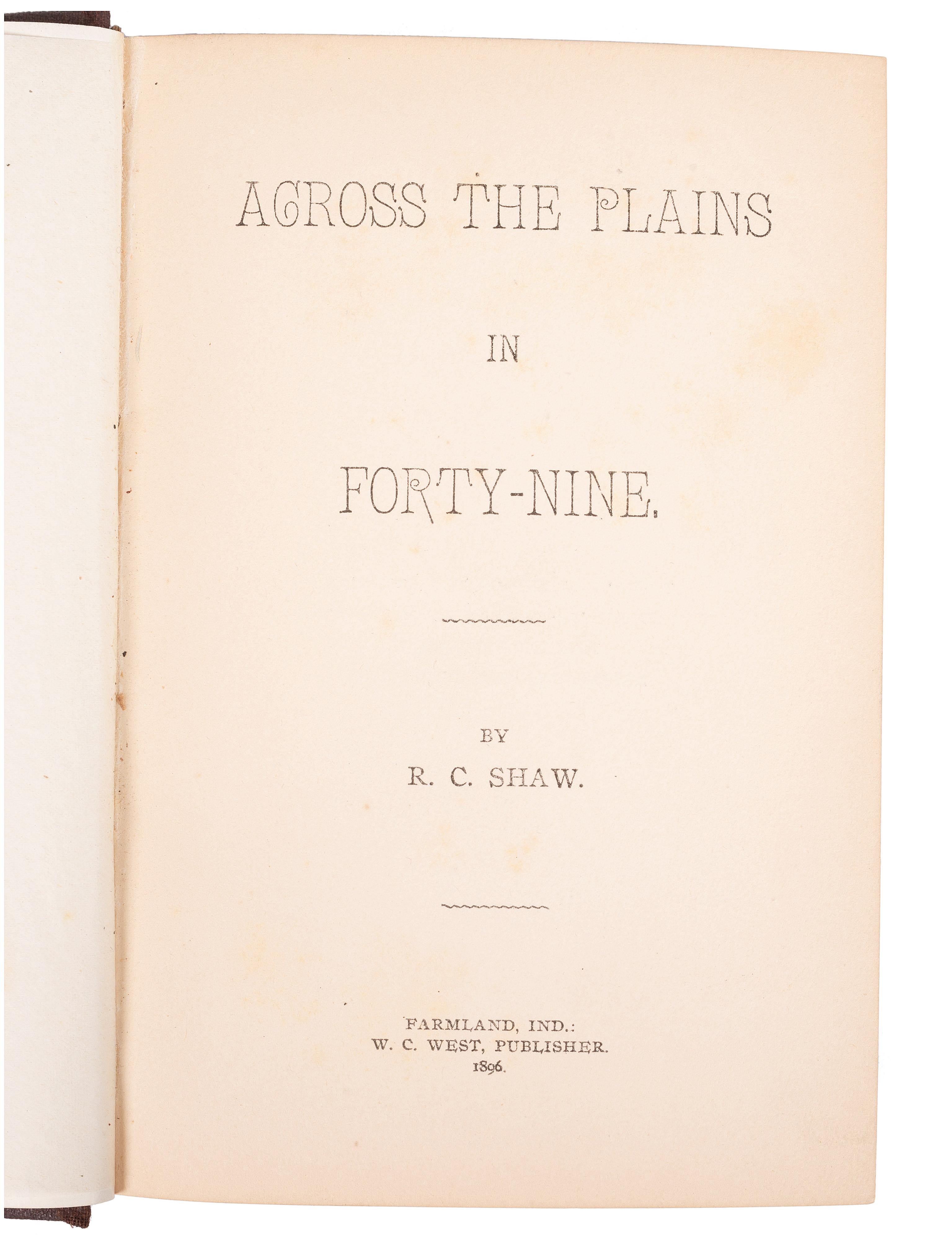 [INDIANA]. A group of five works related to the early exploration and settlement of Indiana, comprising: