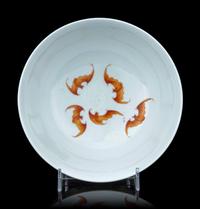 A Yellow-Ground Famille Rose Porcelain 'Floral' Bowl