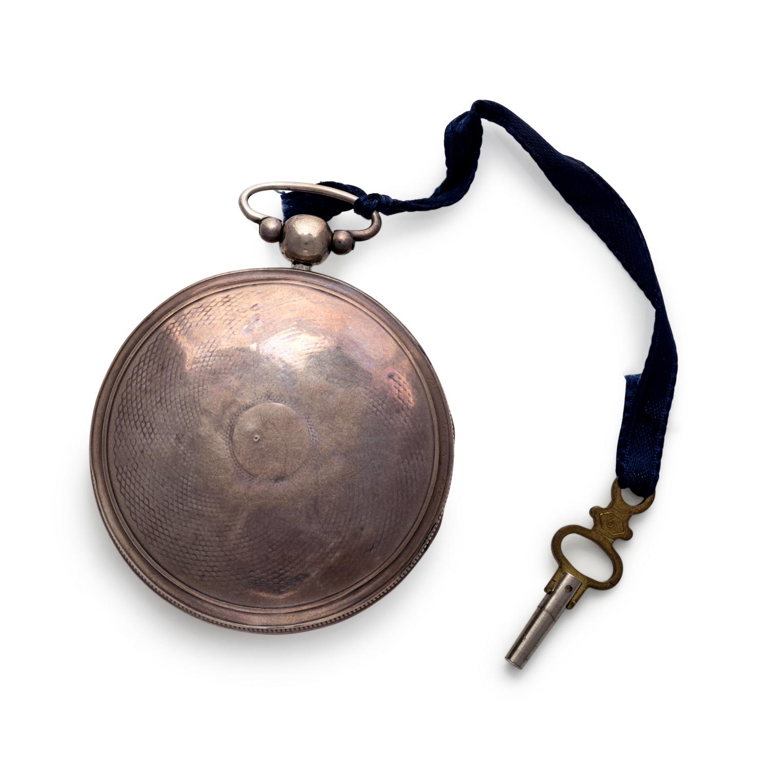 SILVER AND GILT-METAL OPEN FACE POCKET WATCH