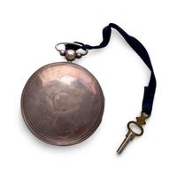 SILVER AND GILT-METAL OPEN FACE POCKET WATCH