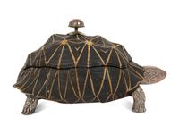 An Anthony Redmile Silver-Plate, Resin and Hardstone Sculpted Tortoise Box
