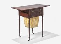 A Federal Carved and Figured Mahogany Work Table