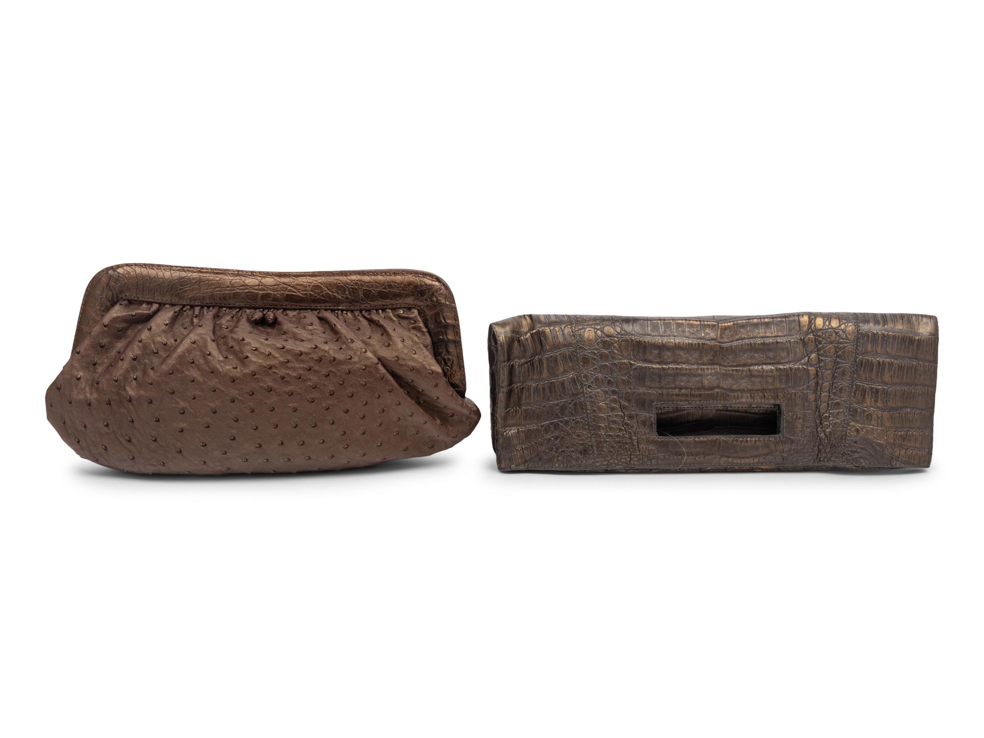 Two Nancy Gonzalez Exotic Skin Clutches