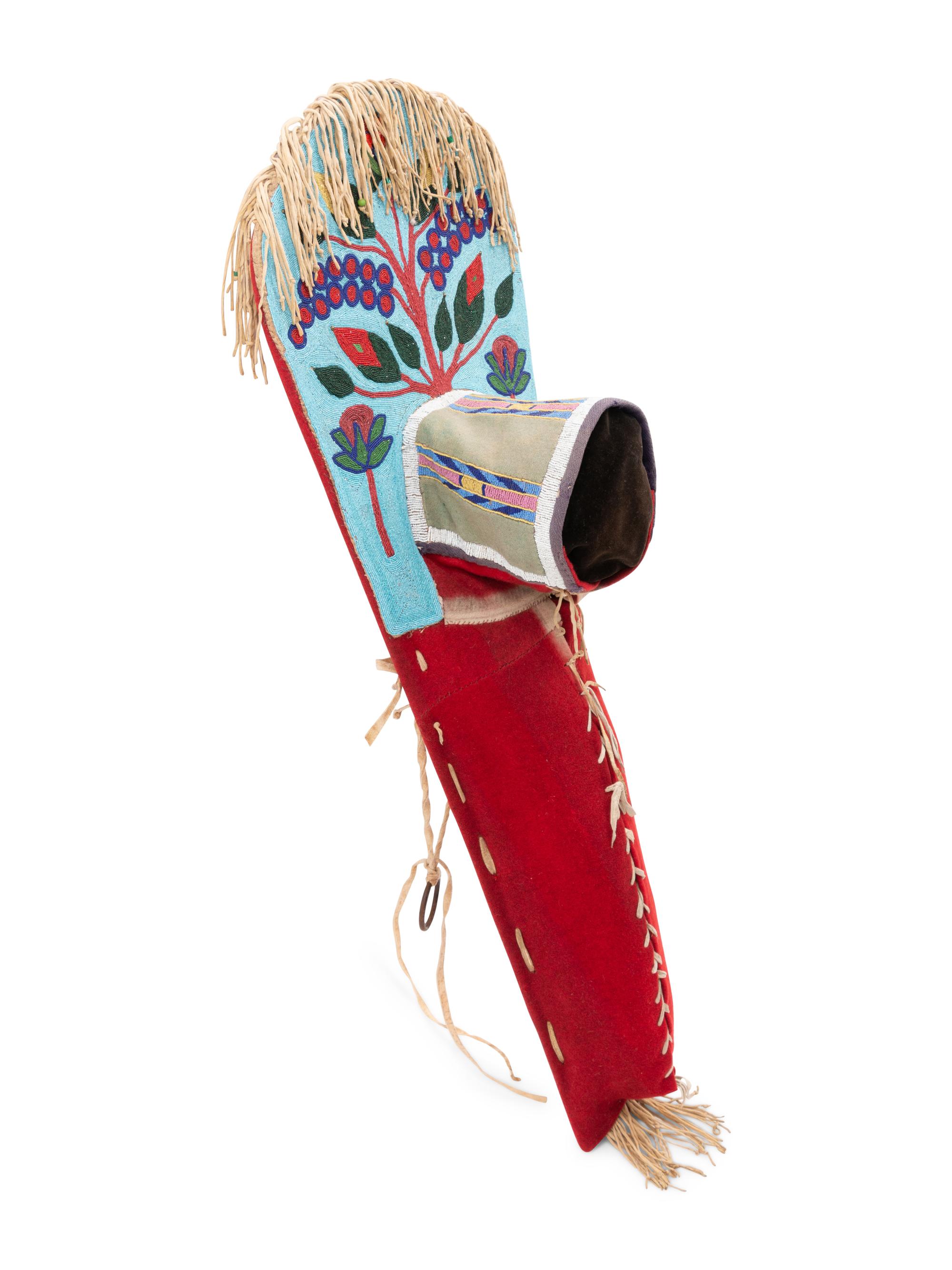 Nez Perce Contour Beaded Hide Cradle