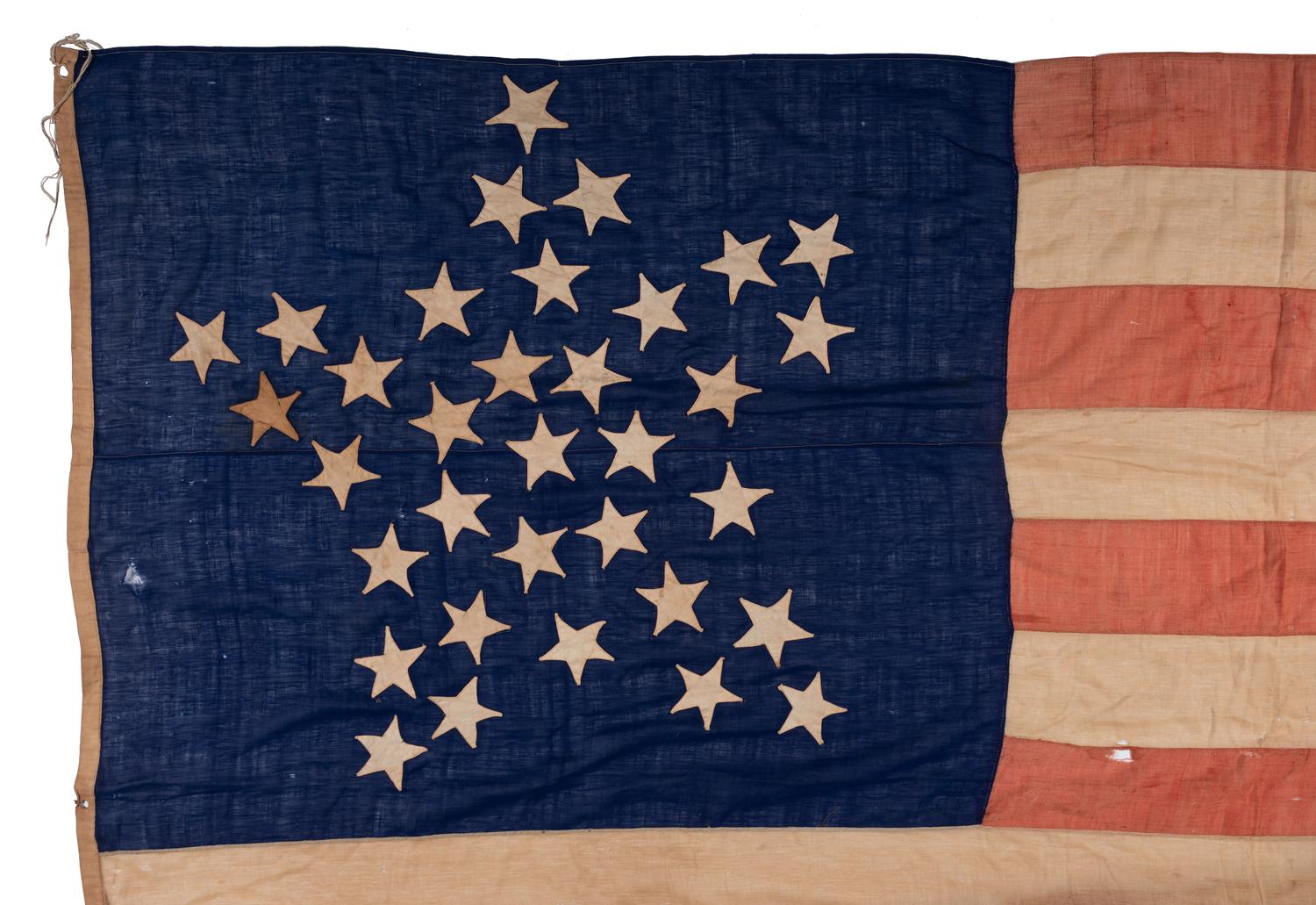 [FLAGS] -- [CIVIL WAR]. 34-star "Great Star" pattern American flag. Ca 1861-1863.