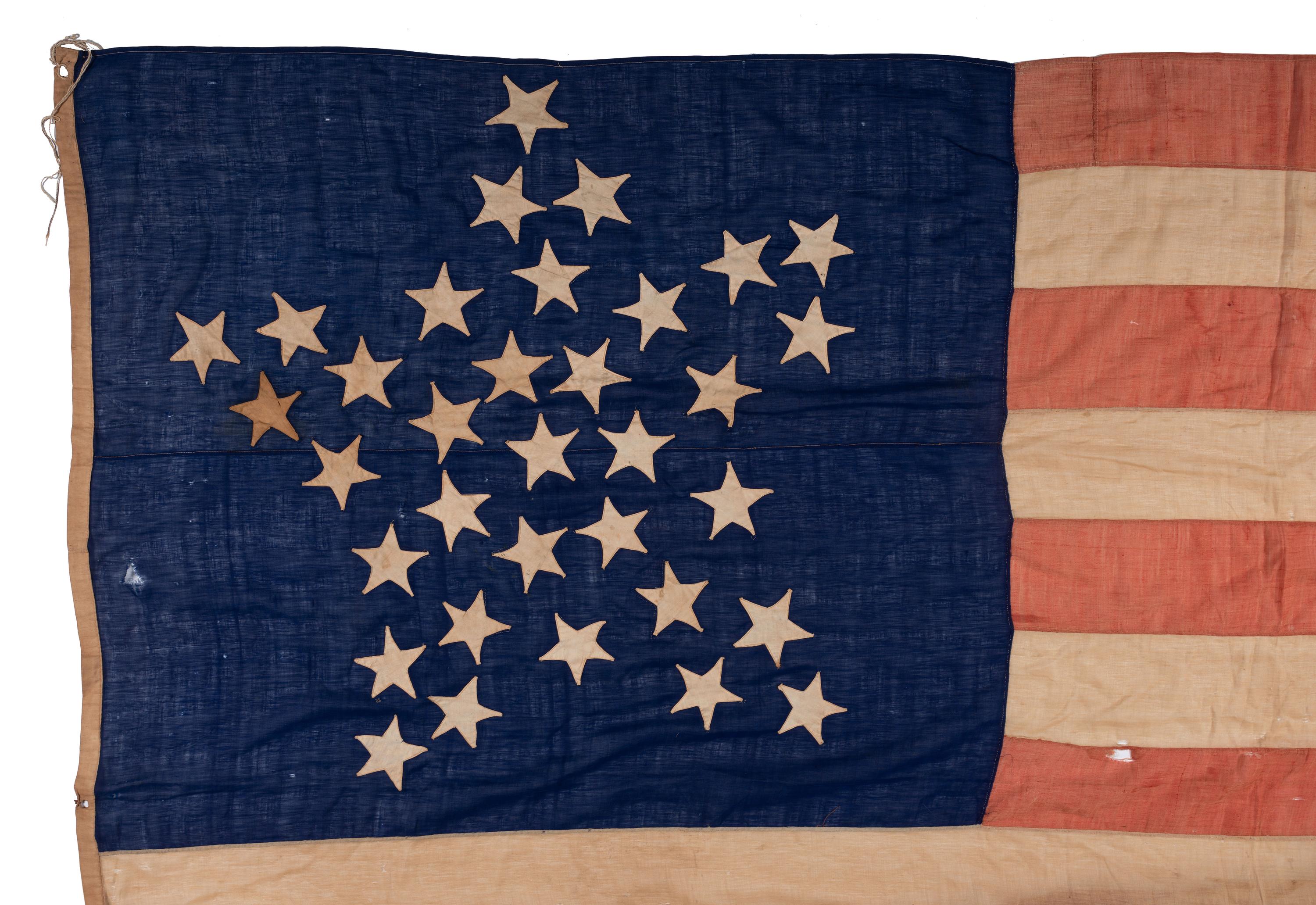 [FLAGS] -- [CIVIL WAR]. 34-star "Great Star" pattern American flag. Ca 1861-1863.