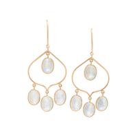 YELLOW GOLD AND MOONSTONE EARRINGS