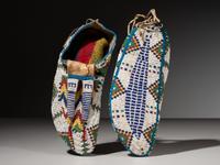 Sioux Fully Beaded Hide Moccasins