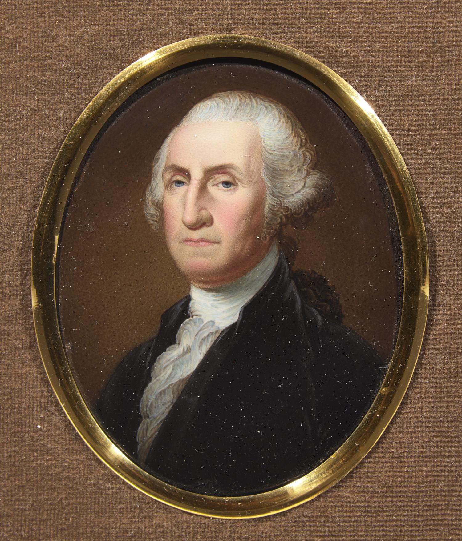 John Haslem (British, 1808-1884), After Gilbert Stuart (1755-1828), An Enameled Portrait Miniature Of George Washington (1732-1799)