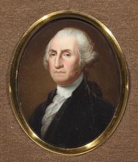 John Haslem (British, 1808-1884), After Gilbert Stuart (1755-1828), An Enameled Portrait Miniature Of George Washington (1732-1799)