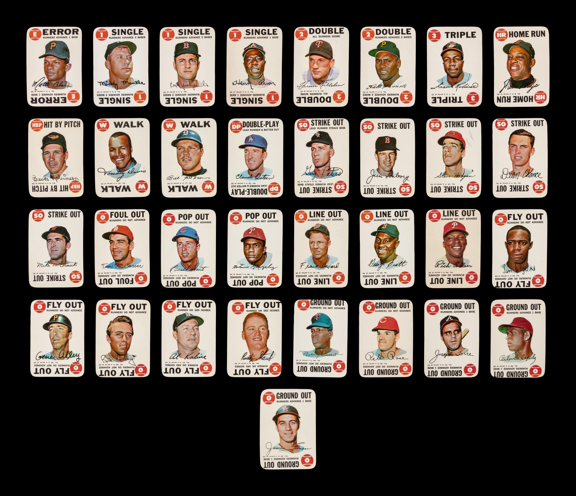A Complete Set of 1968 Topps Game Baseball Cards (33/33)