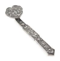 A Chinese Export Silver Ruyi Scepter