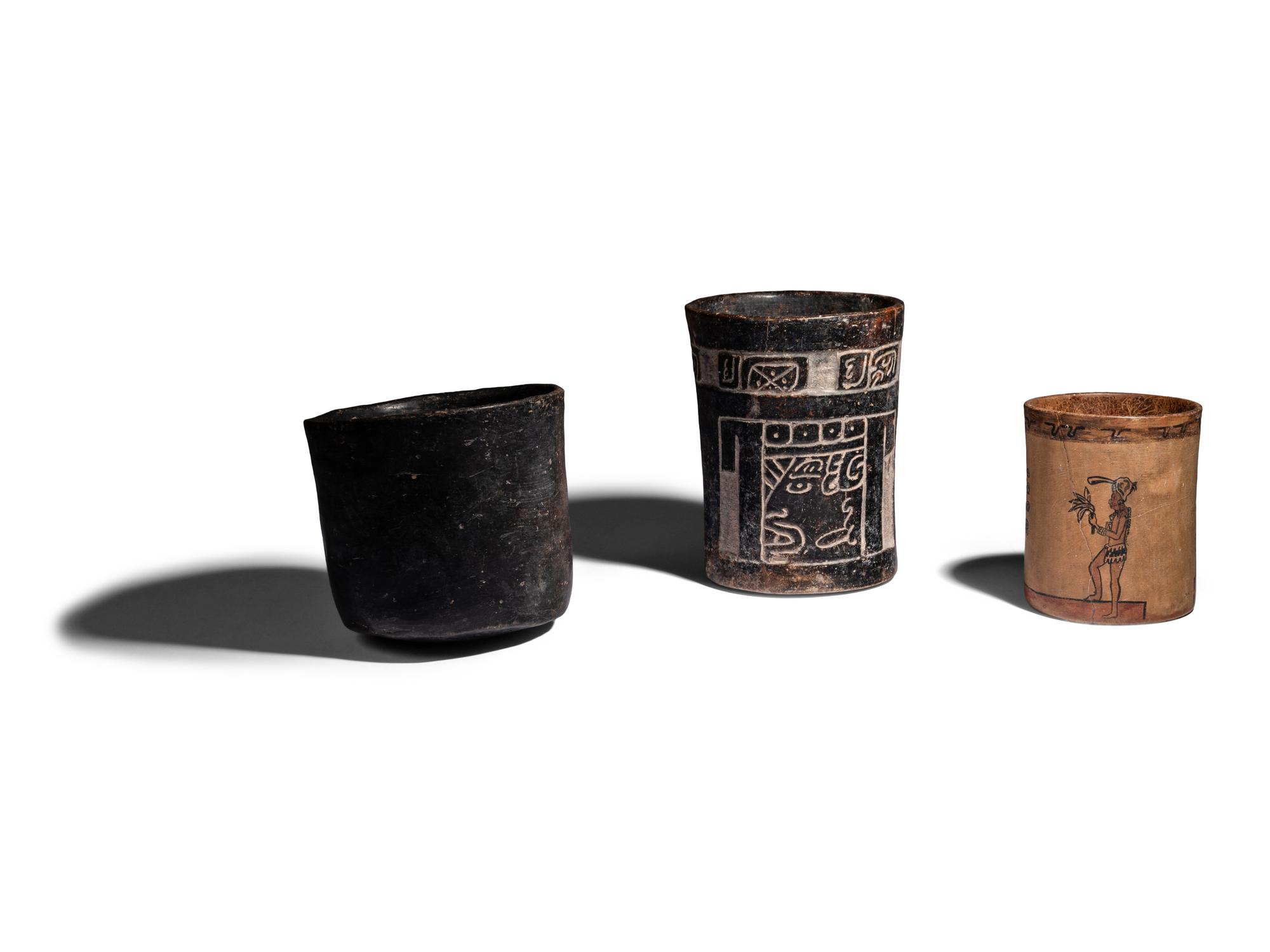 Three Maya Cylinder Vessels