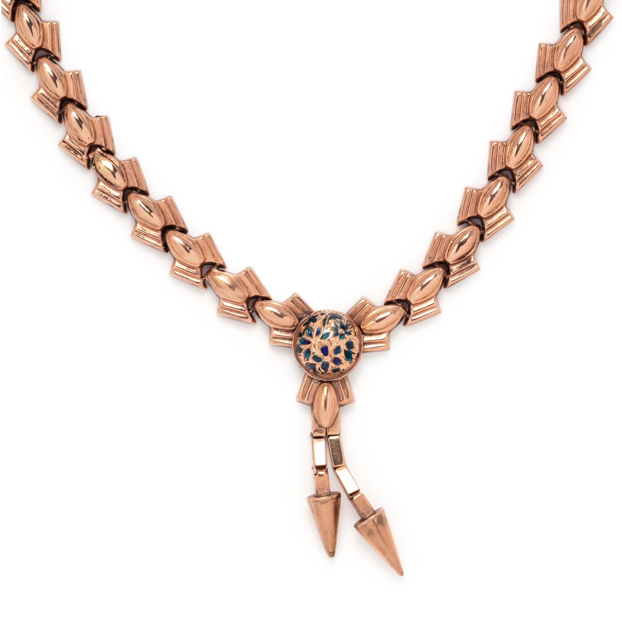 ROSE GOLD AND ENAMEL NECKLACE