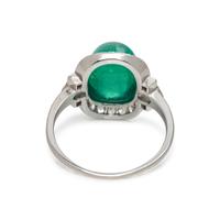 ART DECO, EMERALD AND DIAMOND RING