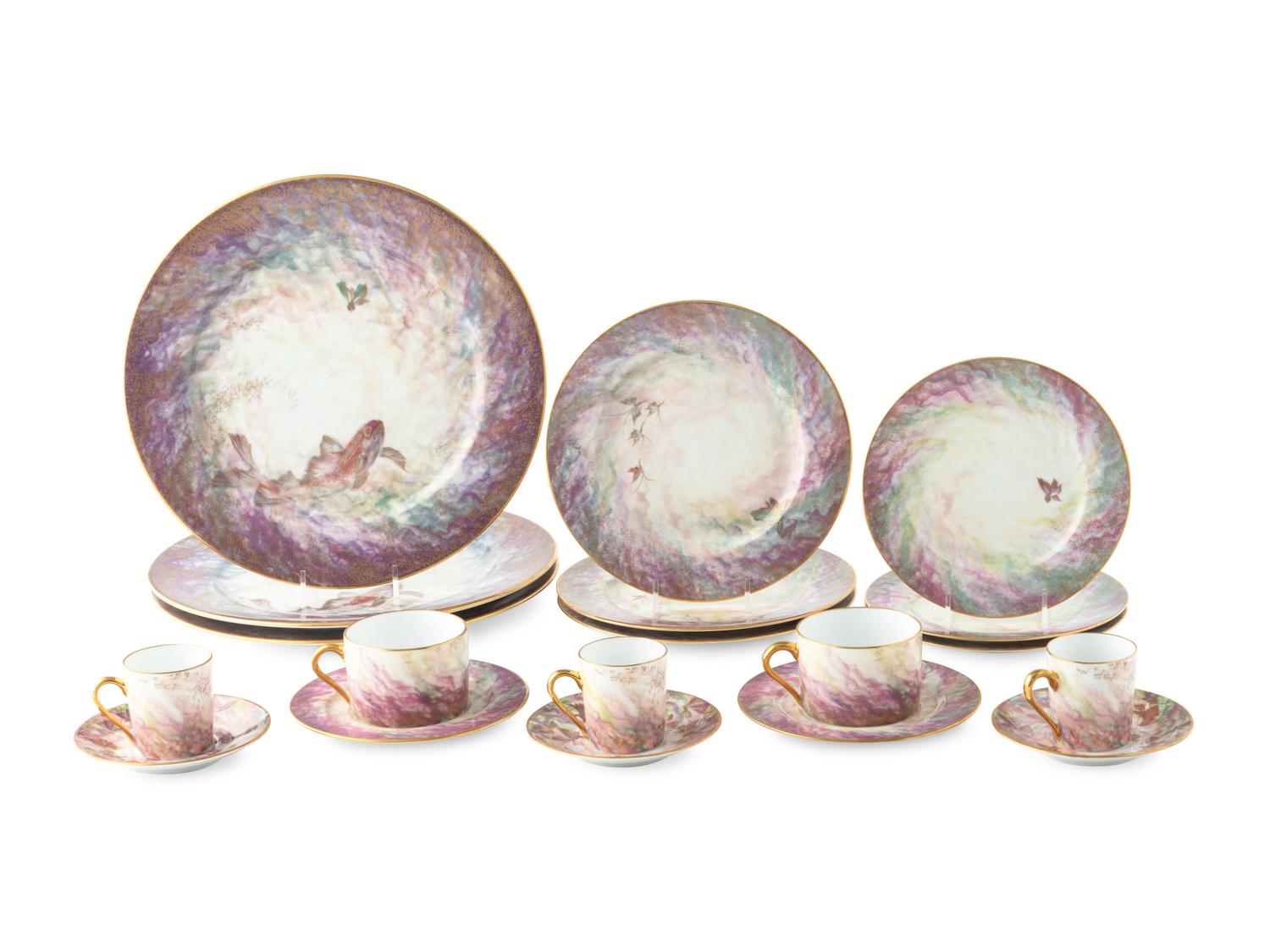 A Daum for Limoges Nature Porcelain Dinner Service
