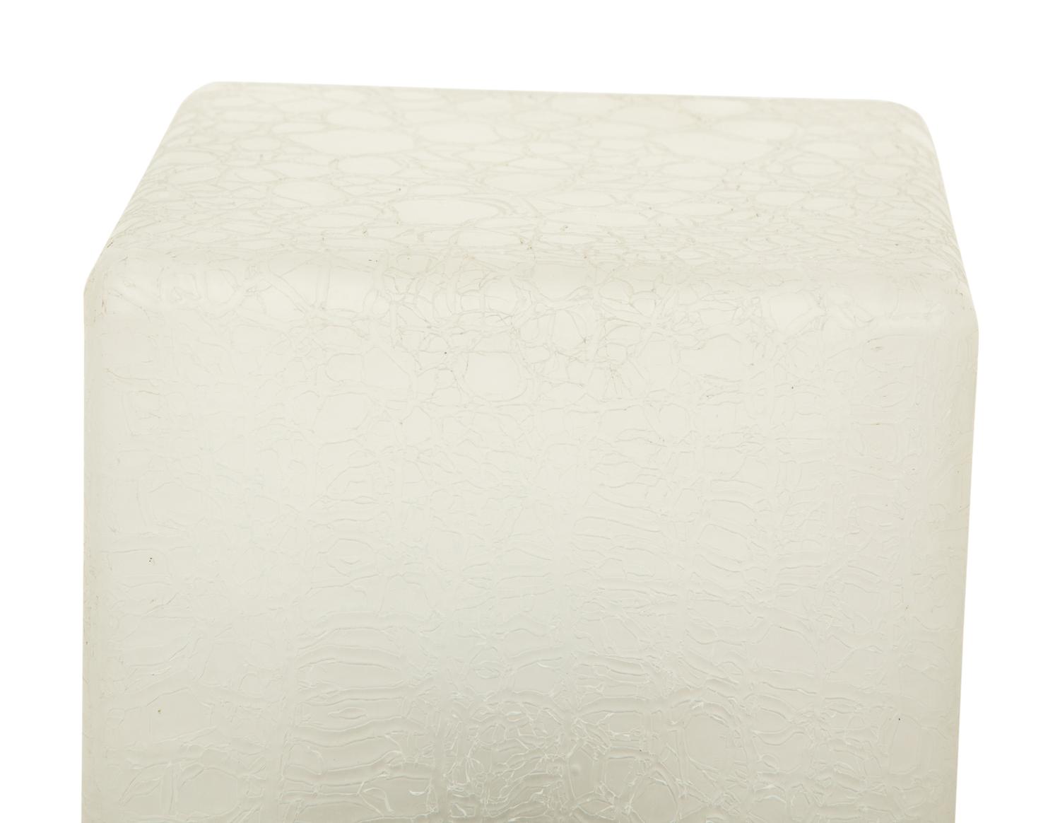 A Pair of Cork and Frosted Crackle Glass Ice Cube Table Lamps