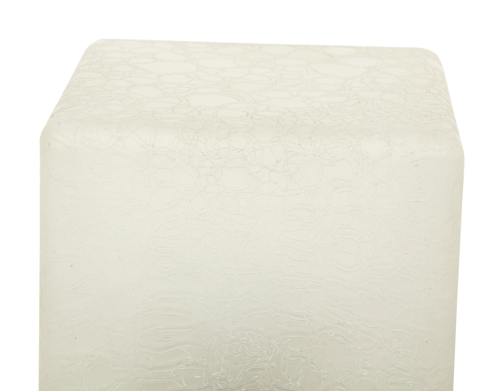 A Pair of Cork and Frosted Crackle Glass Ice Cube Table Lamps