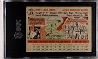 A 1956 Topps Hank Aaron Baseball Card No. 31 Gray Back (SGC 4 VG-EX)