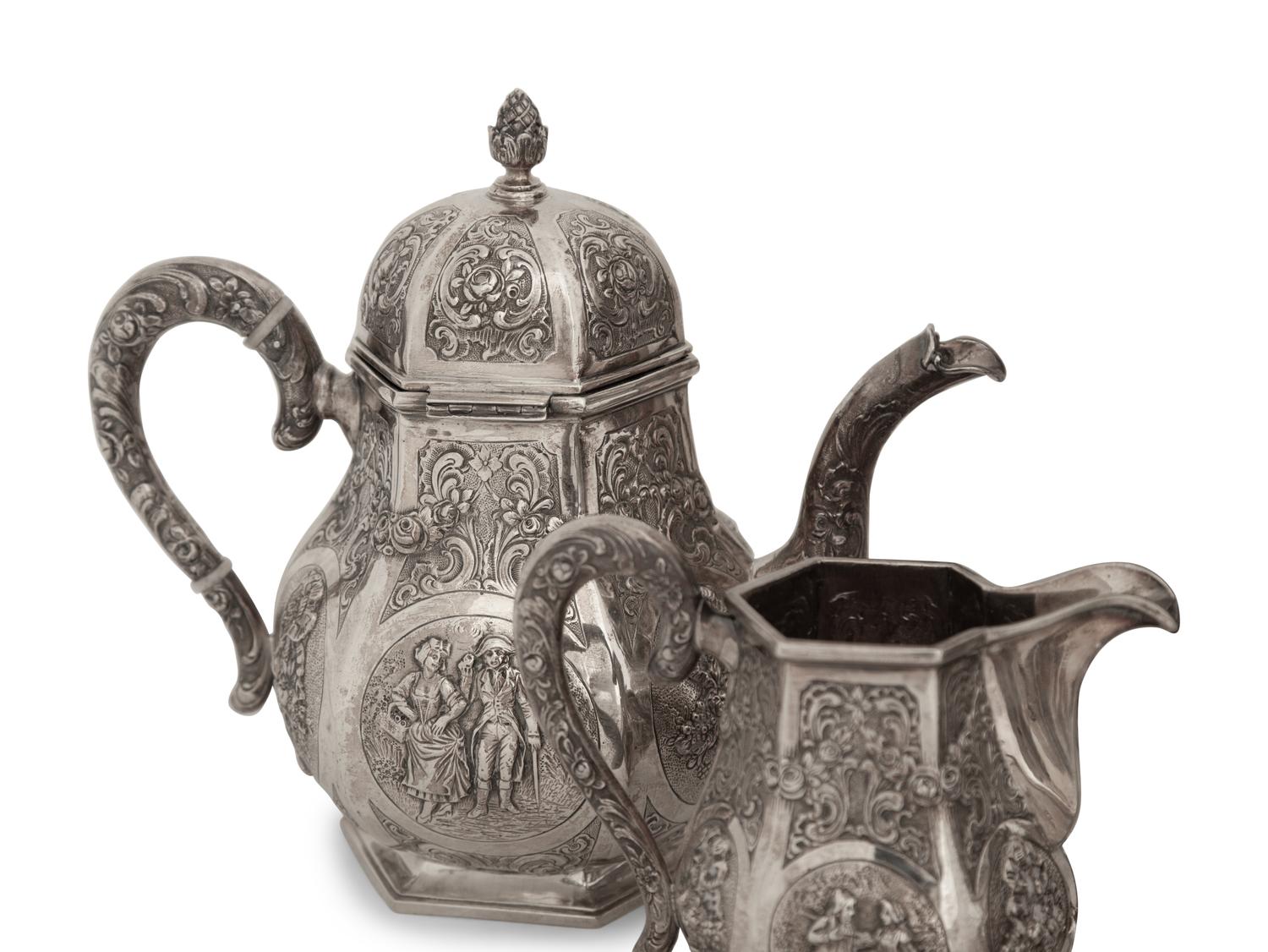 A German Silver Five-Piece Tea and Coffee Service