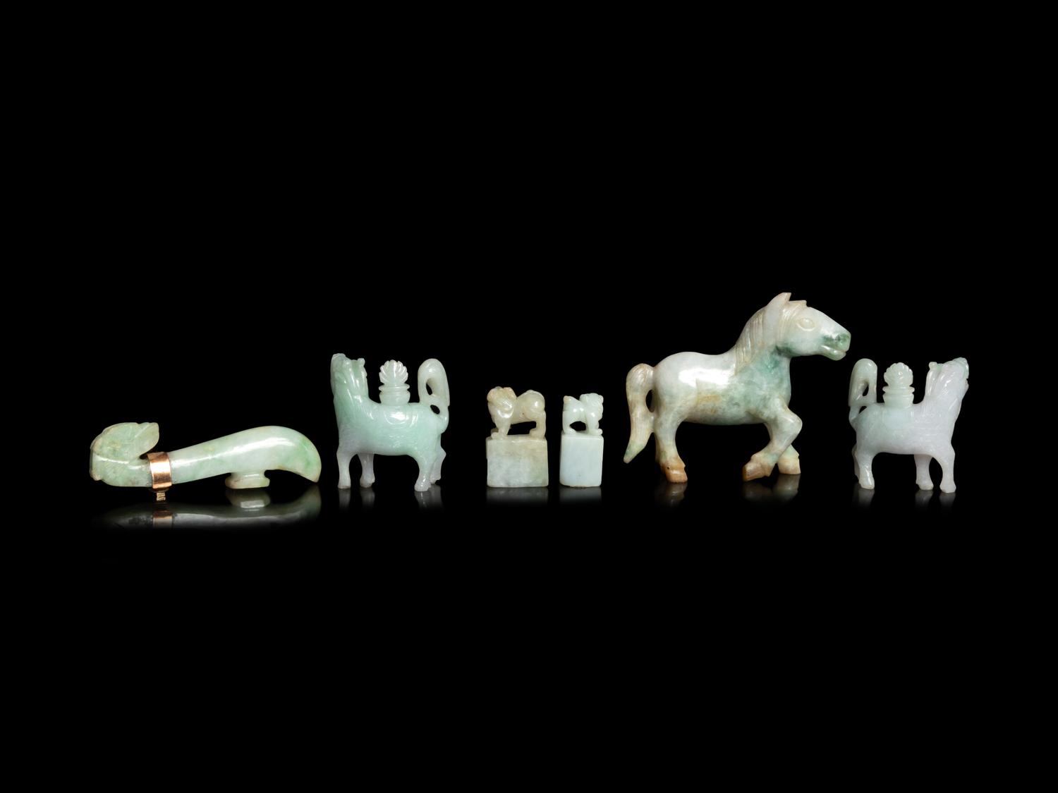 Six Chinese Jadeite Carvings