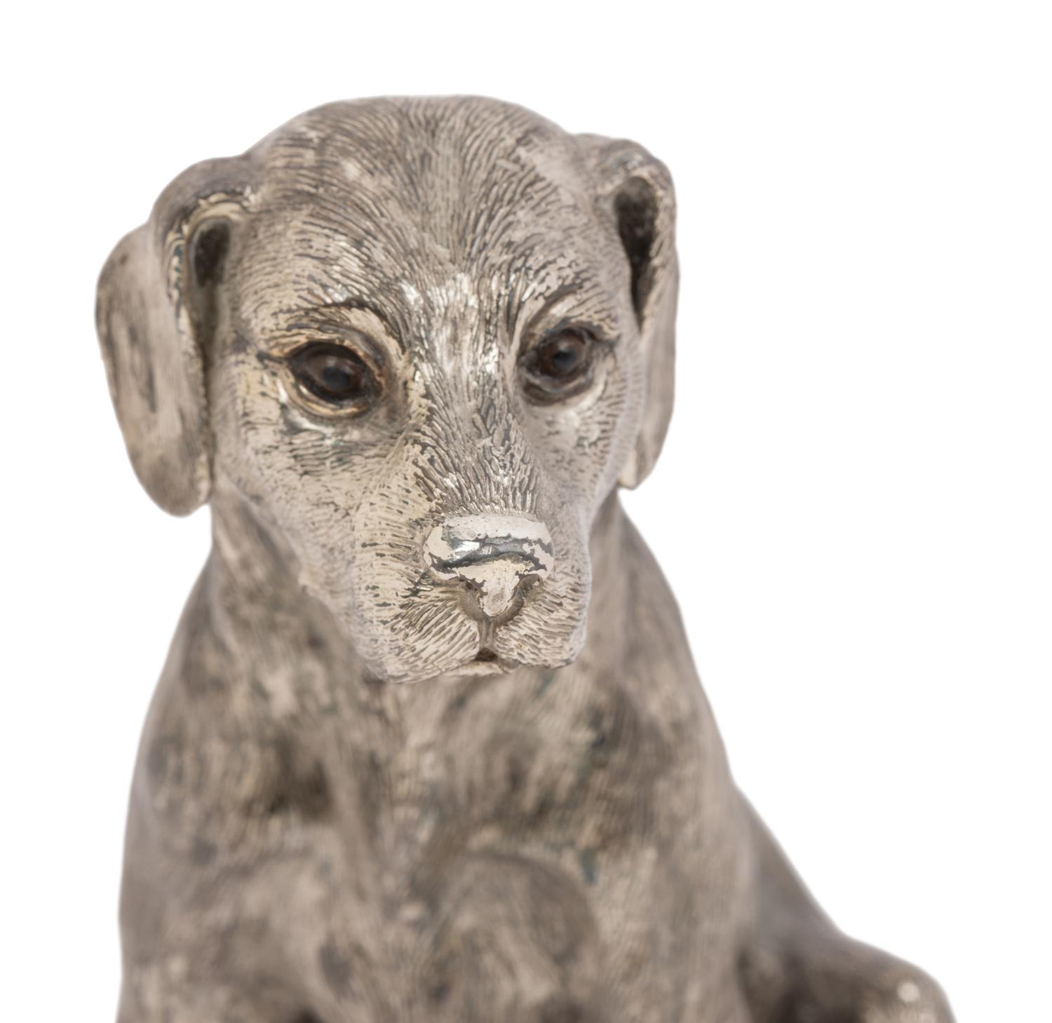 An Italian Silver Dog Figure