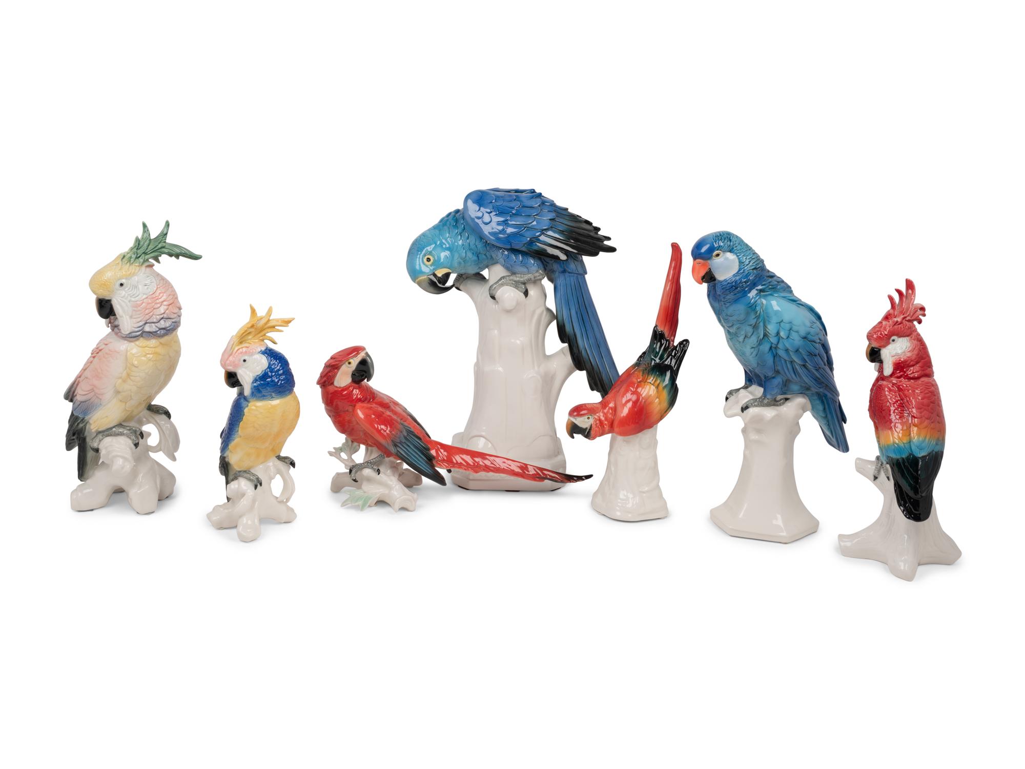A Group of Seven Karl Ens Porcelain Birds
