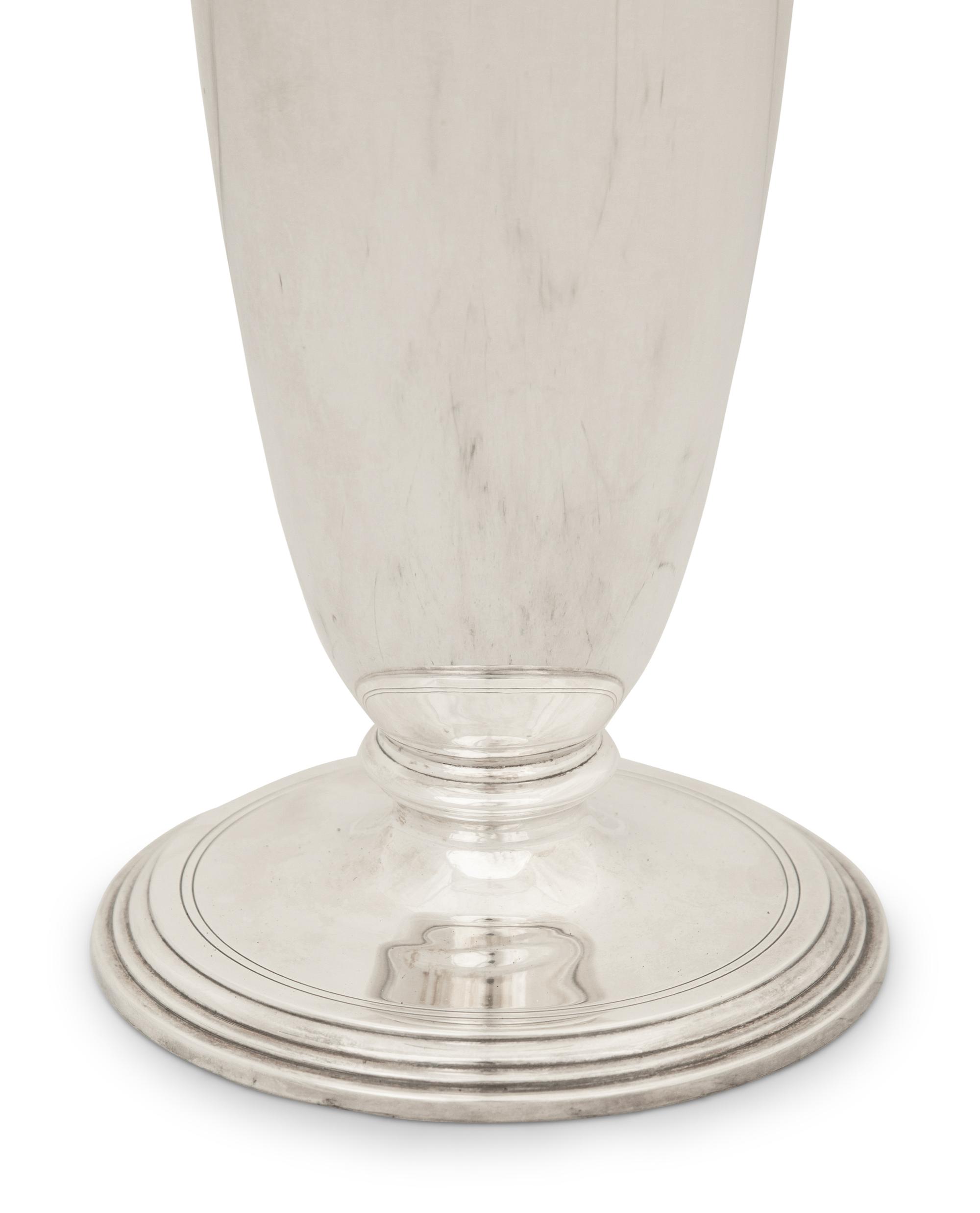 A Tiffany and Co. Silver Trumpet Vase