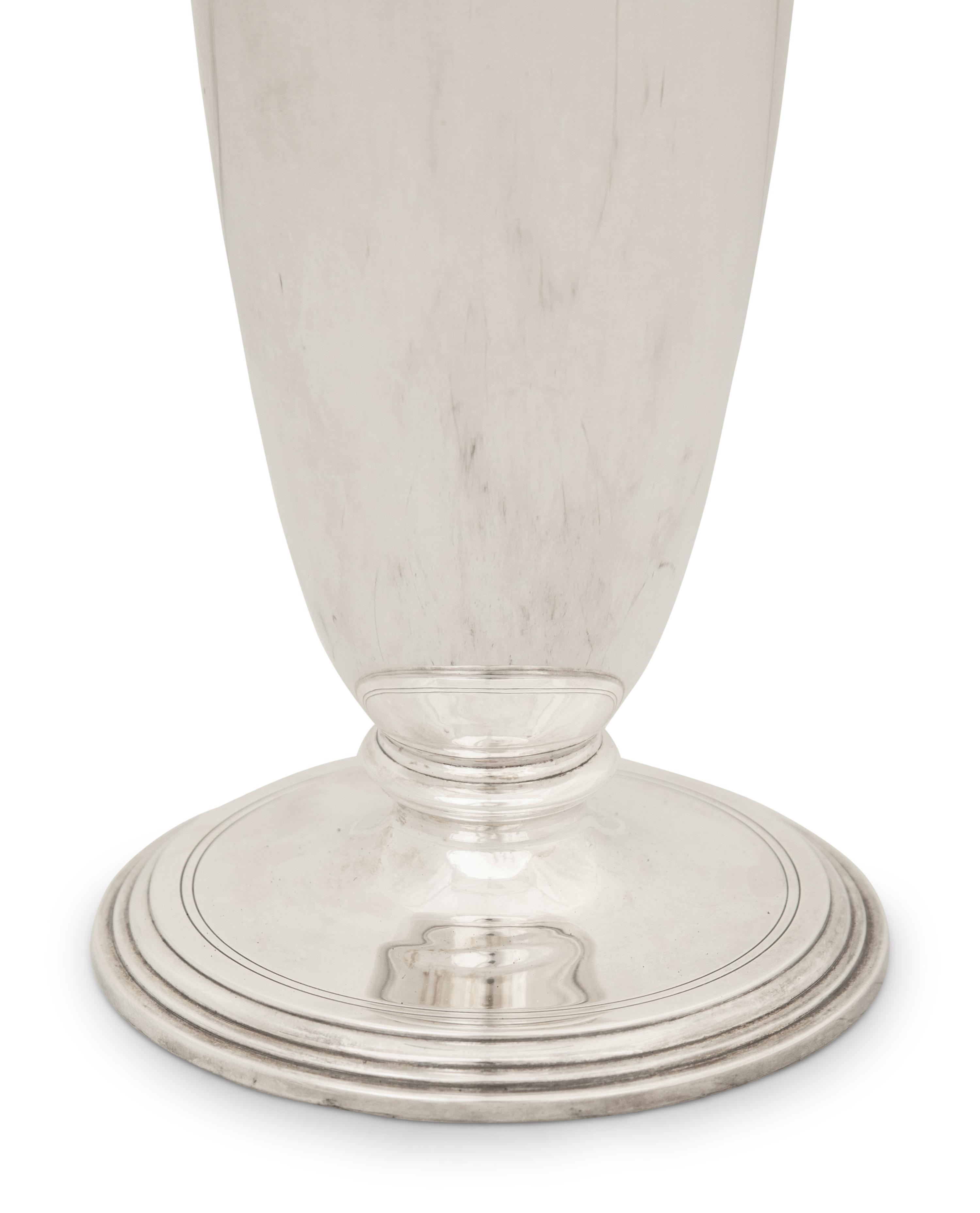 A Tiffany and Co. Silver Trumpet Vase