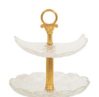 A Pair of Empire Gilt Bronze and Cut Glass Centres de Surtout de Table